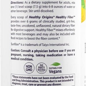 Healthy Origins Healthy Fiber - Clear Mixing (Sunfiber), 225 g - Gut Health Supplements for Women & Men - Fiber Powder Dietary Supplement - Gluten-Free Supplement - 7.9 Oz