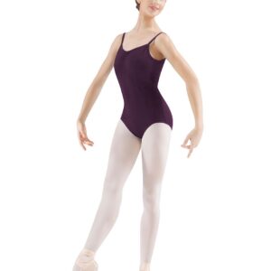 Mirella Women's Princess Seam Pinch Front Camisole Dance Leotard, Small, Blackberry