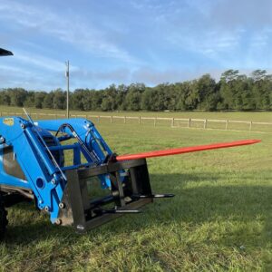 Titan Attachments Skid Steer Hay Frame Attachment, 43" Hay Spear and Stabilizer Spears, Rated 3,000 LB, Quick Tach Mounting, Hay Handing Equipment for Bobcat Tractors