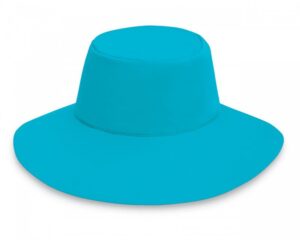 wallaroo hat company – women’s aqua hat – upf 50+ sun protection, packable design featuring a chin strap for medium crown sizes – water friendly sun hat for beach, poolside and adventures (turquoise)