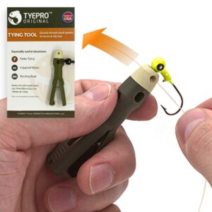 TYEPRO Fishing Knot Tying Tool/Jig Head and Hook Eyelet Grip/Line Threader/Clipper for Shaky Hands and Poor Eyesight. Tackle box Accessory.