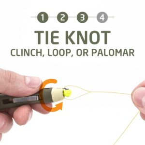 TYEPRO Fishing Knot Tying Tool/Jig Head and Hook Eyelet Grip/Line Threader/Clipper for Shaky Hands and Poor Eyesight. Tackle box Accessory.