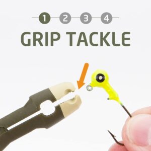 TYEPRO Fishing Knot Tying Tool/Jig Head and Hook Eyelet Grip/Line Threader/Clipper for Shaky Hands and Poor Eyesight. Tackle box Accessory.