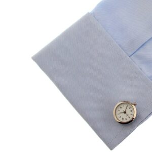 MRCUFF Real Working Watch Pair Cufflinks in a Presentation Gift Box & Polishing Cloth