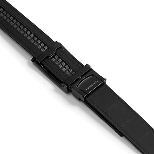 SlideBelts Men's Canvas Belt - Black with Matte Black Buckle