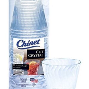 Chinet Cut Crystal Tumblers, 9 Ounce, 25 Count