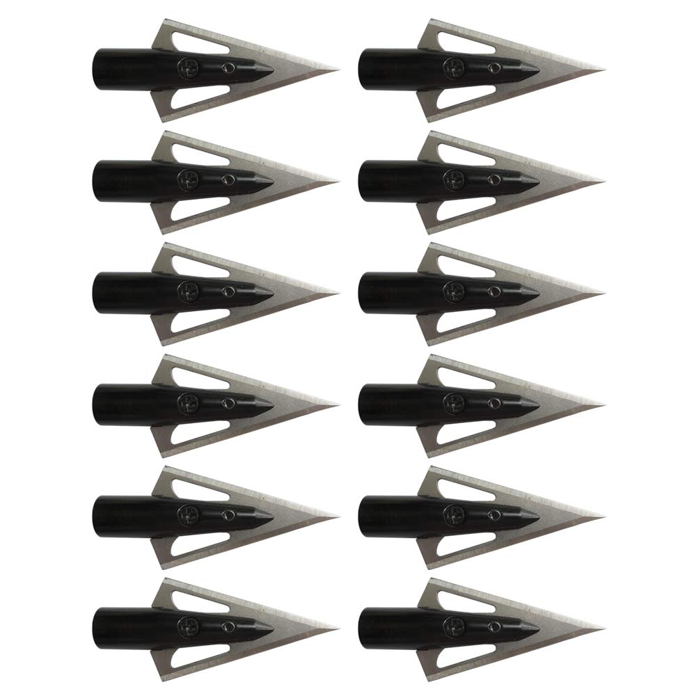 e5e10 135 Grain Metal Broadheads 2 Blade Hunting Arrowhead for DIY Wood Arrow Longbow for Hunting 12pcs