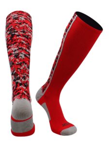 tck digital camo otc socks (red, medium)