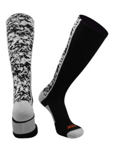 tck digital camo otc socks (black, large)