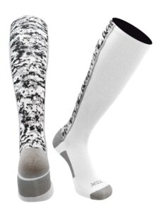 tck digital camo otc socks (white, small)