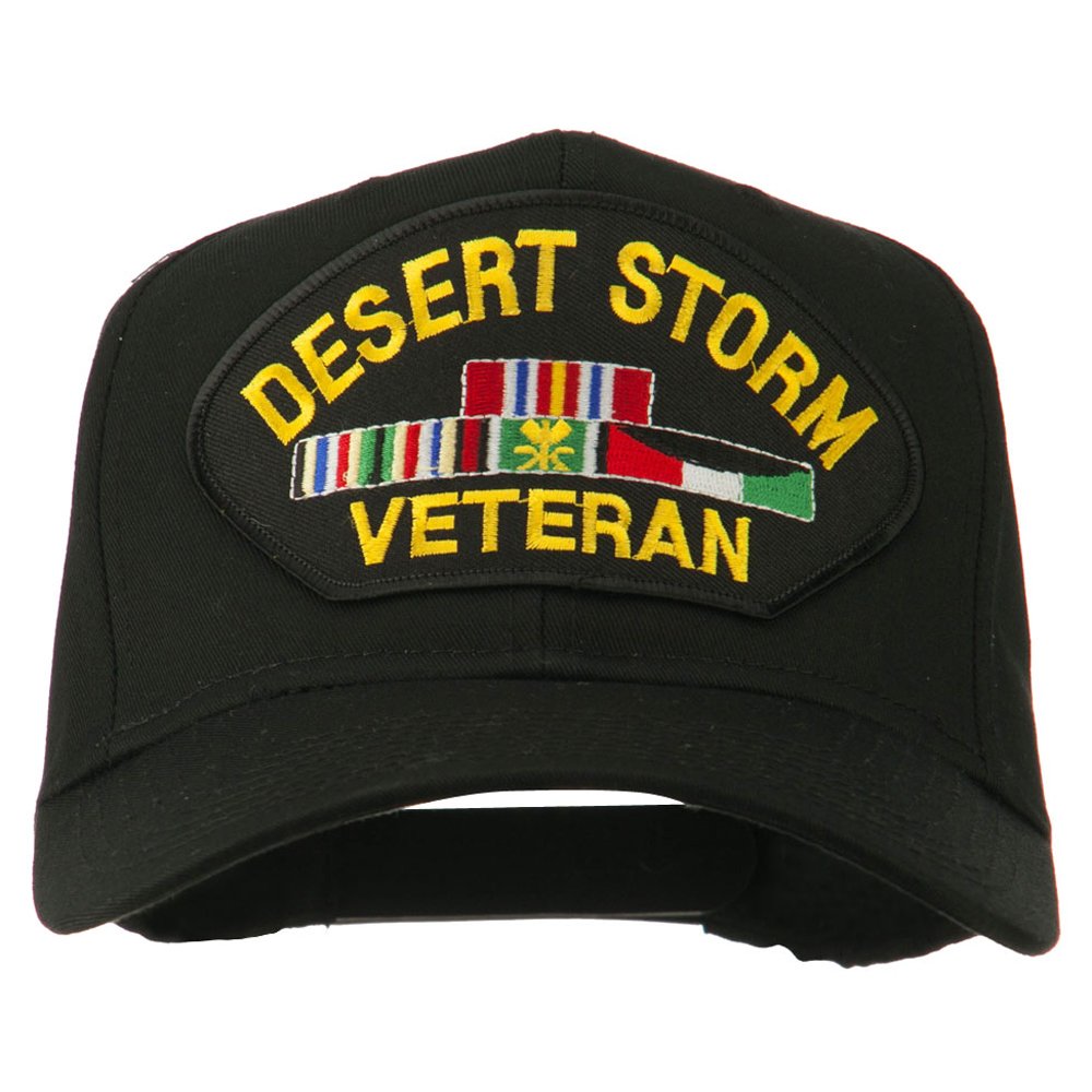 e4Hats.com Desert Storm Veteran Patched Cotton Twill Cap - Black OSFM