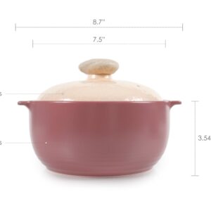 Neoflam Kiesel 1.5qt Non-Stick Ceramic Casserole Pot, Dutch Oven, Clay Pot, Stockpot for Stew, Soup, Steam, Scratch Resistant, Oven Safe, Heat Resistant, Lilac