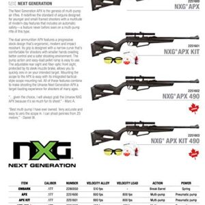 Umarex NXG APX Multi-Pump Pneumatic Youth .177 Caliber Pellet or BB Gun Air Rifle - Includes 4x15mm Scope, Standard Kit, 800 fps