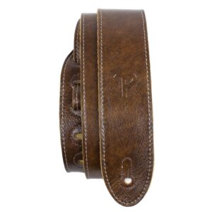 perri's leathers ltd. - italian leather guitar strap - adjustable from 41" to 56" for electric, bass, acoustic guitar - deluxe italian leather - chestnut (jw-g7le-it68)