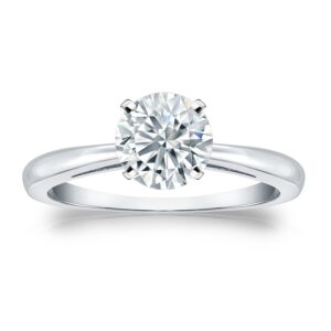 diamond wish 1/3 carat round diamond solitaire engagement ring in 14k white gold (h-i, i1-i2, cttw) 4-prong set size 7.5