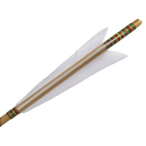 e5e10 12Pcs 33.5" Traditional European Style Wooden Arrow Color White Turkeys Feather Hunting Target Practice Arrow Outdoor Gift