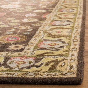 SAFAVIEH Anatolia Collection Area Rug - 9' x 12', Brown & Gold, Handmade Traditional Oriental Wool, Ideal for High Traffic Areas in Living Room, Bedroom (AN562A)