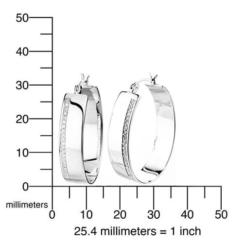 Vir Jewels 1/4 cttw Diamond Hoop Earrings .925 Sterling Silver with Rhodium Prong 1.50 Inch