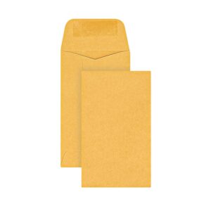 office depot® brand coin envelopes, 3, 2 1/2" x 4 1/4", brown kraft, pack of 500