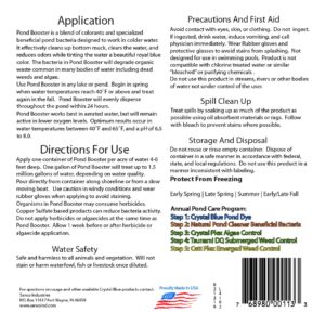 Crystal Blue Pond Booster - Crystal Blue Pond Dye & Natural Pond Cleaner Combo - Treats up to 1 Acre - Crystal Blue Water While Reducing Muck & Sludge - 1 Gallon