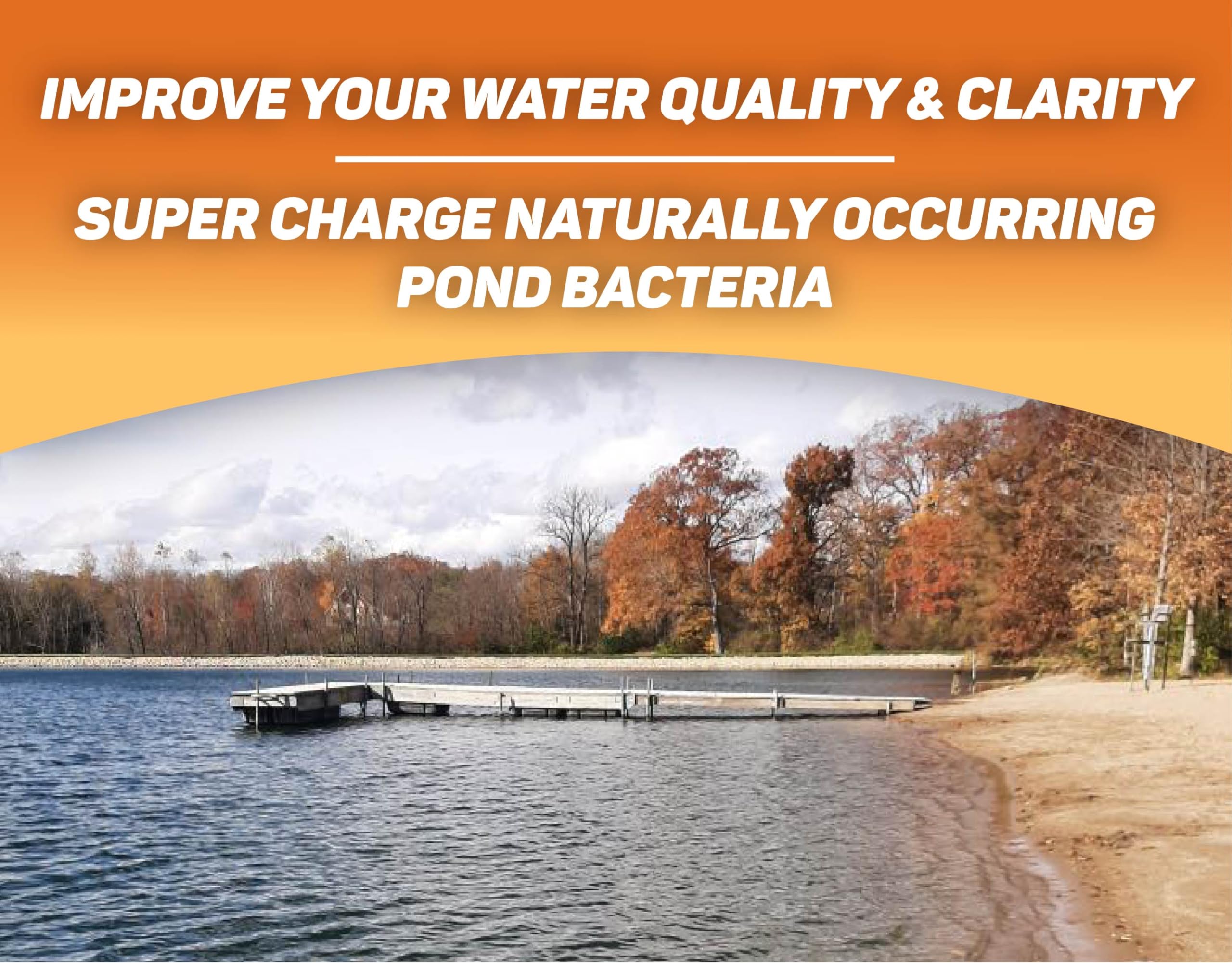 Crystal Blue Pond Booster - Crystal Blue Pond Dye & Natural Pond Cleaner Combo - Treats up to 1 Acre - Crystal Blue Water While Reducing Muck & Sludge - 1 Gallon