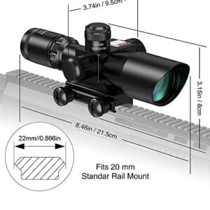 CVLIFE 2.5-10x40e Red & Green Illuminated Scope with 20mm Mount