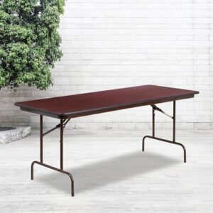 Flash Furniture Frankie 6-Foot Mahogany Melamine Laminate Folding Banquet Table