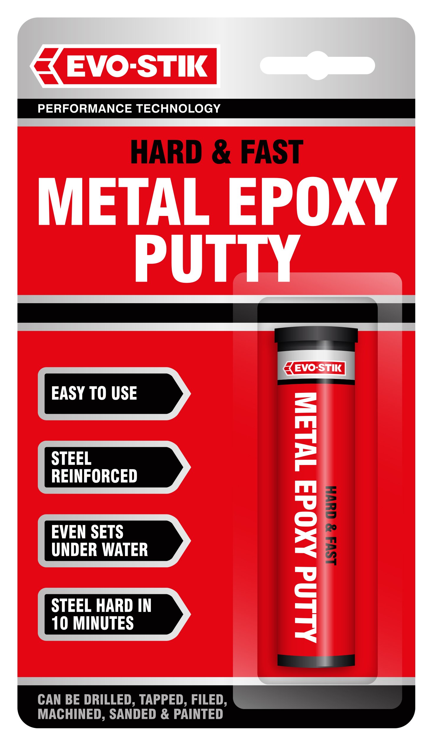 6 x Evo-Stik Hard and Fast Metal Epoxy Putty 50g