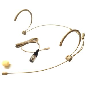 Microdot 4016 Headset Headworn Microphone for Audio Technica Wireless System - Detachable Cable with 4 Pin Hirose Type Connector - Omidirectional Mic