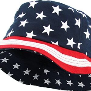 KBM-021 NAV Flag Patriotic Stars and Stripes Floral Galaxy Leaf Aztec Tropical Print Bucket Hat Summer Boonie Cap