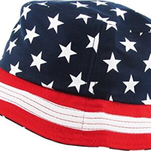 KBM-021 NAV Flag Patriotic Stars and Stripes Floral Galaxy Leaf Aztec Tropical Print Bucket Hat Summer Boonie Cap