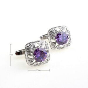 MRCUFF Purple Crystal Pair Cufflinks in a Presentation Gift Box & Polishing Cloth