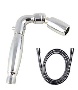 high sierra showerheads® - solid metal handheld shower head with trickle valve and 72-inch metal hose with silicone inner tube. low flow 1.5 gpm - chrome finish