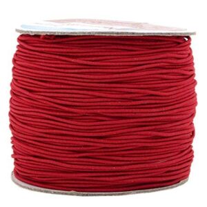 Mandala Crafts 1mm Red Elastic Cord for Bracelets Necklaces - 109 Yds Red Elastic String Stretchy Cord for Jewelry Making Beading - Stretch String for Sewing Crafting