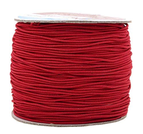 Mandala Crafts 1mm Red Elastic Cord for Bracelets Necklaces - 109 Yds Red Elastic String Stretchy Cord for Jewelry Making Beading - Stretch String for Sewing Crafting