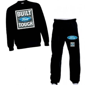 Lucky Ride Ford Built Tough Men's Sweatshirt Sweatpants Lounge Set Black, XX-Large