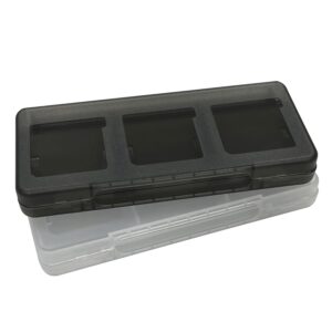 Haobase 2Pcs 6-in-1 Clear & Black Game Card Case for Nintendo New 3DSLL/ 3DSXL