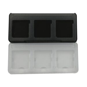 Haobase 2Pcs 6-in-1 Clear & Black Game Card Case for Nintendo New 3DSLL/ 3DSXL