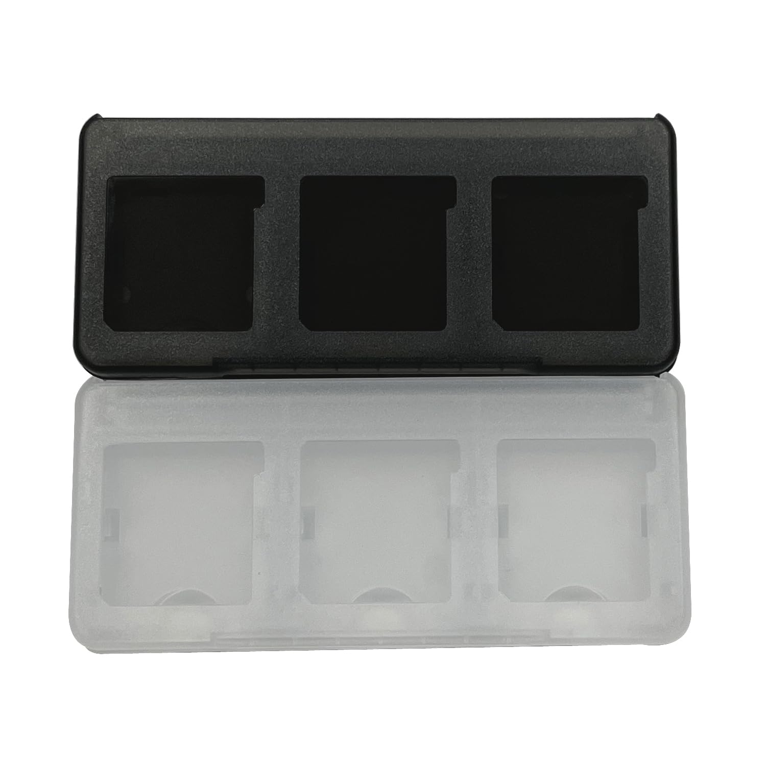 Haobase 2Pcs 6-in-1 Clear & Black Game Card Case for Nintendo New 3DSLL/ 3DSXL