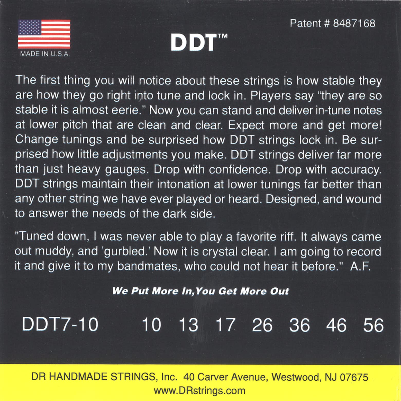 DR Strings Electric Guitar Strings (DR E Drop DDT7-10)