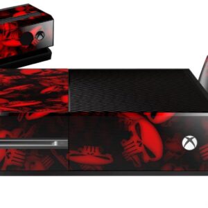 Skulls Confetti Red - Holiday Bundle WraptorSkinz Decal Style Vinyl Skin Wrap Compatible with Xbox One Original Console, Kinect and 2 Controllers (Gaming System NOT Included)