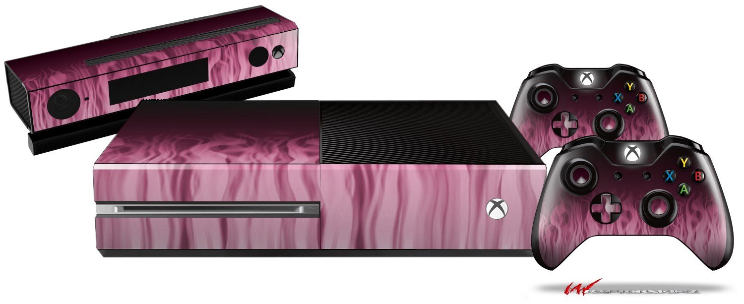 Fire Pink - Holiday Bundle WraptorSkinz Decal Style Vinyl Skin Wrap compatible with XBOX One Original Console, Kinect and 2 Controllers (GAMING SYSTEM NOT INCLUDED)