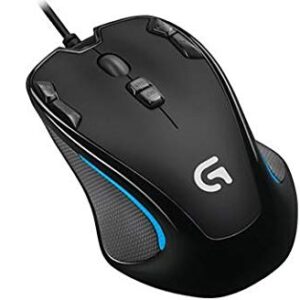 Logitech G300s Wired Gaming Mouse, 2,5K Sensor, 2,500 DPI, RGB, Lightweight, 9 Programmable Controls, On-Board Memory, Compatible with PC/Mac - Black