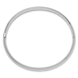 IceCarats 14K White Gold 6mm Hinged Bangle Bracelet