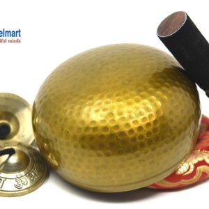 7" Energetic Chakra Healing Yoga Hand Hammered Tibetan Singing Bowl- Including Tingsha Cymbels Mallet and Cushion Made in Nepal