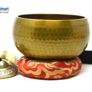 7" Energetic Chakra Healing Yoga Hand Hammered Tibetan Singing Bowl- Including Tingsha Cymbels Mallet and Cushion Made in Nepal