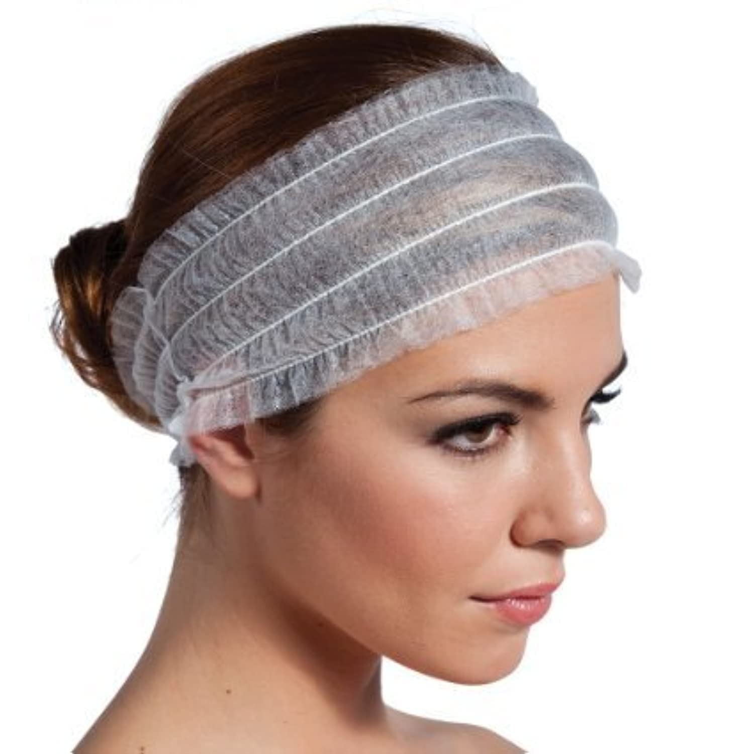 HUINI 100 Pcs Disposable Spa Non-woven Headbands, 100 Count CD-104