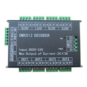 High Power 24 Channel 3A/CH DMX512 Controller Led Decoder Dimmer for Project