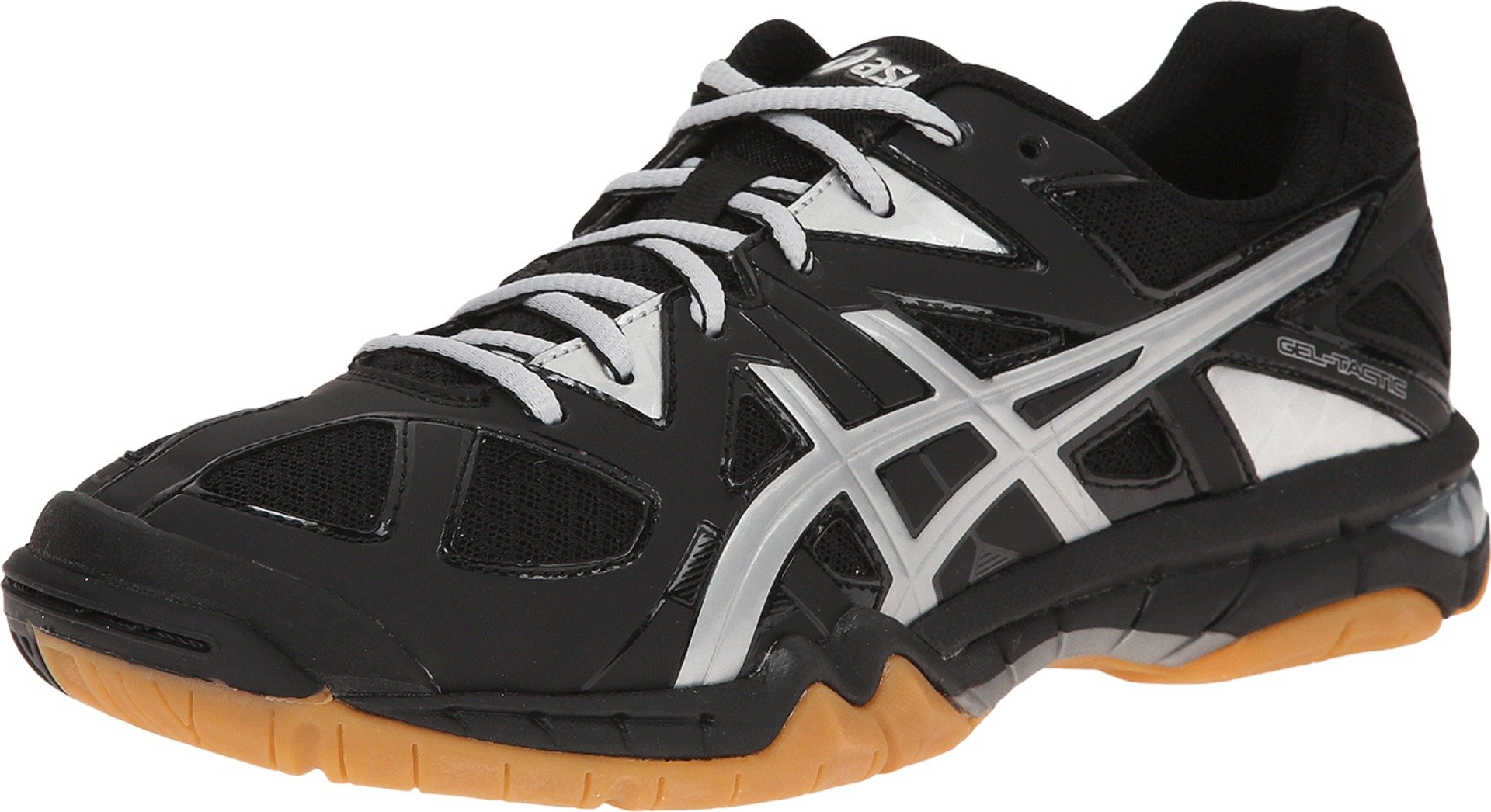 ASICS Women's Gel Tactic Volleyball Shoe, Black/Silver, 5.5 M US