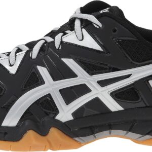 ASICS Women's Gel Tactic Volleyball Shoe, Black/Silver, 5.5 M US